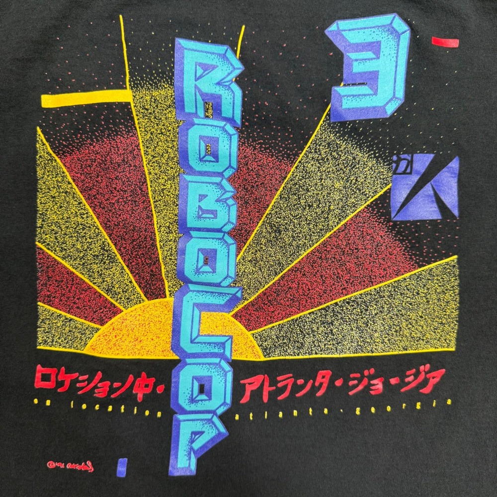 Vintage 1991 Robocop 3 T-Shirt XL Cast Crew Single Stitch Black 90s Sci-fi Moie